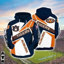 NCAA Auburn Tigers Navy Blue Orange Pullover Hoodie V2