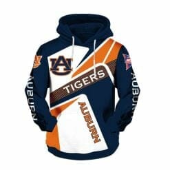 Alternative view of NCAA Auburn Tigers Navy Blue Orange Pullover Hoodie V2