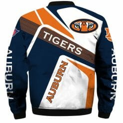 Alternative view of NCAA Auburn Tigers Navy Blue Orange Bomber Jacket V2