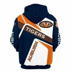 Alternative view of NCAA Auburn Tigers Navy Blue Orange Zip Up Hoodie V2