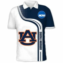 NCAA Auburn Tigers White Navy Blue Polo Shirt