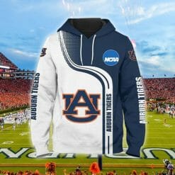 NCAA Auburn Tigers White Navy Blue Pullover Hoodie
