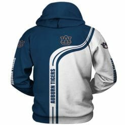 Alternative view of NCAA Auburn Tigers White Navy Blue Zip Up Hoodie