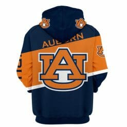 Alternative view of NCAA Auburn Tigers Orange Blue Mascot Pullover Hoodie