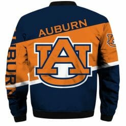 Alternative view of NCAA Auburn Tigers Orange Blue Mascot Bomber Jacket
