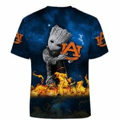 Alternative view of NCAA Auburn Tigers Baby Groot Blue T-Shirt