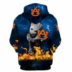 Alternative view of NCAA Auburn Tigers Baby Groot Blue Zip Up Hoodie