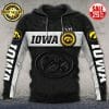 NCAA Iowa Hawkeyes Black White Pullover Hoodie