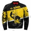 NCAA Iowa Hawkeyes Black Gold Mascot Bomber Jacket