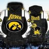 NCAA Iowa Hawkeyes Black White Mascot Pullover Hoodie