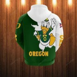 Alternative view of NCAA Oregon Ducks Green White Zip Up Hoodie