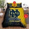 NCAA Notre Dame Fighting Irish Custom Name Blue Gold Bedding Set V2