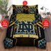 NCAA Notre Dame Fighting Irish Custom Name Black Gold Bedding Set