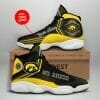 NCAA Iowa Hawkeyes Custom Name Black Gold Air Jordan 13 Shoes