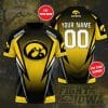 NCAA Iowa Hawkeyes Custom Name Number Gold Black T-Shirt
