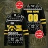 NCAA Iowa Hawkeyes Custom Name Number Ugly Christmas Sweater