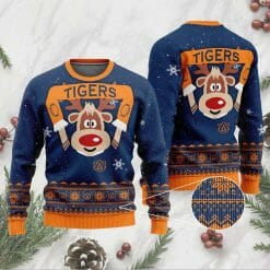 NCAA Auburn Tigers Funny Reindeer Ugly Christmas Sweater