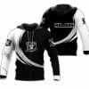 NFL Las Vegas Raiders Black White Zip Up Hoodie