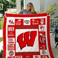 NCAA Wisconsin Badgers Big Logo Quilt Blanket