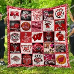 NCAA Wisconsin Badgers Quilt Blanket V4