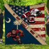 NCAA South Carolina Gamecocks American Flag Quilt Blanket