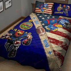 Alternative view of NCAA Kansas Jayhawks American Flag Mascot Bedding Set