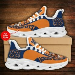 NCAA Auburn Tigers Custom Name Orange Blue Max Soul Shoes