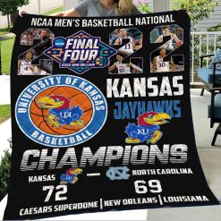 NCAA Kansas Jayhawks Basketball National Quilt Blanket