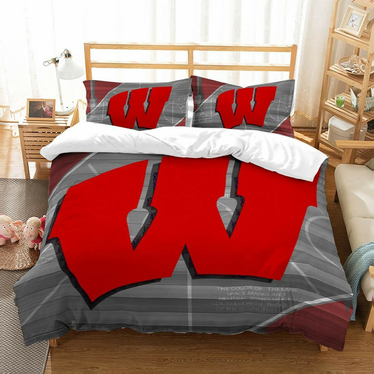 NCAA Wisconsin Badgers Bedding Set V1 NCAA Wisconsin Badgers Bedding Set V1