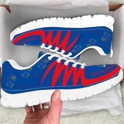 NCAA Kansas Jayhawks Blue Red Running Shoes