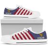 NCAA West Virginia Mountaineers Custom Name American Flag Low Top Shoes