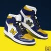 NCAA Michigan Wolverines Navy Blue White Air Jordan 1 High Sneakers