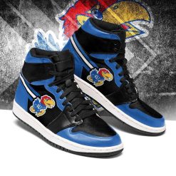 NCAA Kansas Jayhawks Blue Black Air Jordan 1 High Sneakers