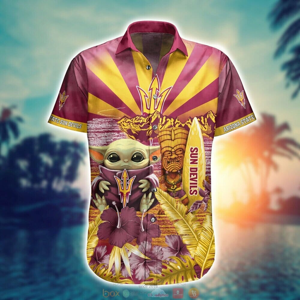 NCAA Arizona State Sun Devils Baby Yoda Hawaiian Shirt NCAA Arizona State Sun Devils Baby Yoda Hawaiian Shirt