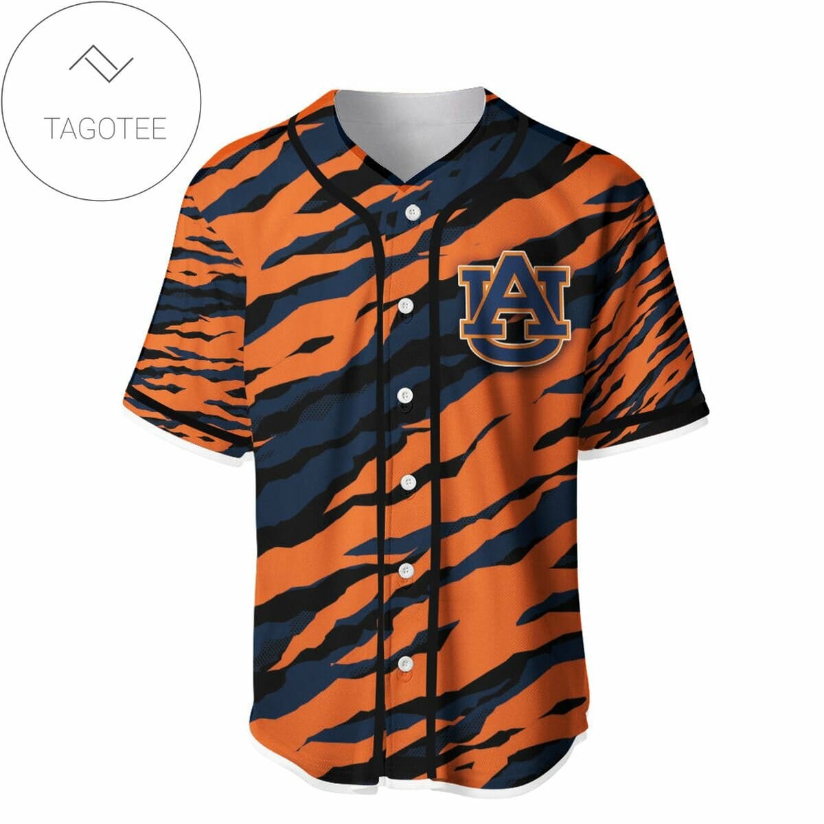 NCAA Auburn Tigers Orange Blue Baseball Jersey