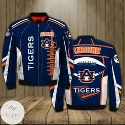NCAA Auburn Tigers Navy Blue Bomber Jacket