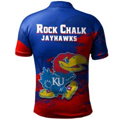 Alternative view of NCAA Kansas Jayhawks Blue Red Champions 2022 Polo Shirt