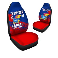 Alternative view of NCAA Kansas Jayhawks Blue Red Champions 2023 Car Seat Covers V2