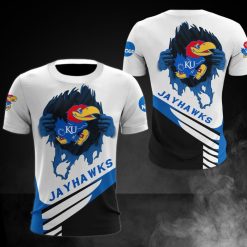 NCAA Kansas Jayhawks White Blue T-Shirt