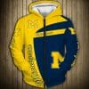 NCAA Michigan Wolverines Maize Navy Blue Zip Up Hoodie V6