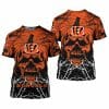 NFL Cincinnati Bengals Orange Pumpkin Skull T-Shirt