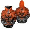 NFL Cincinnati Bengals Orange Pumpkin Skull Zip Up Hoodie