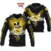 NCAA Iowa Hawkeyes Custom Name Mickey Black Pullover Hoodie