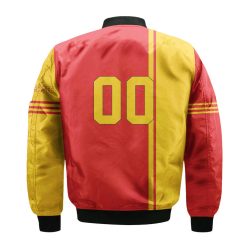 Alternative view of NCAA Iowa State Cyclones Custom Text Number Cardinal Orange Bomber Jacket V4