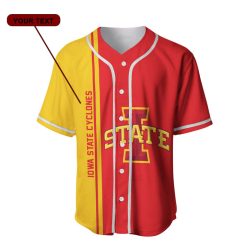 NCAA Iowa State Cyclones Custom Text Number Cardinal Orange Baseball Jersey V4