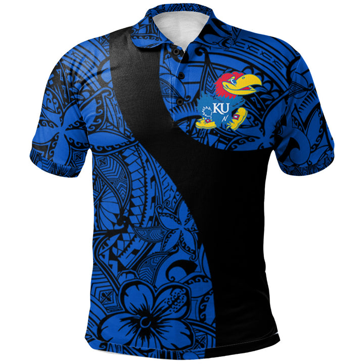 NCAA Kansas Jayhawks Blue Black Polo Shirt