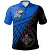 NCAA Kansas Jayhawks Custom Text Blue Black Polo Shirt V2
