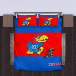 Alternative view of NCAA Kansas Jayhawks Blue Red Bedding Set