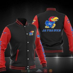 NCAA Kansas Jayhawks Black Red Baseball Jacket