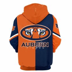 Alternative view of NCAA Auburn Tigers Orange Navy Blue Zip Up Hoodie V2